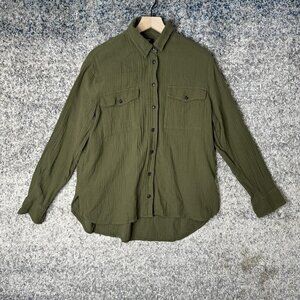 Madewell Shirt Mens‎ Medium Green Button Up Long Sleeve Double Pocket Casual Top